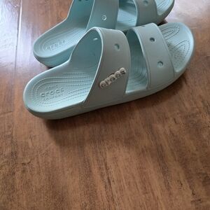CROCS Light Teal Dual-Strap Slide Sandals